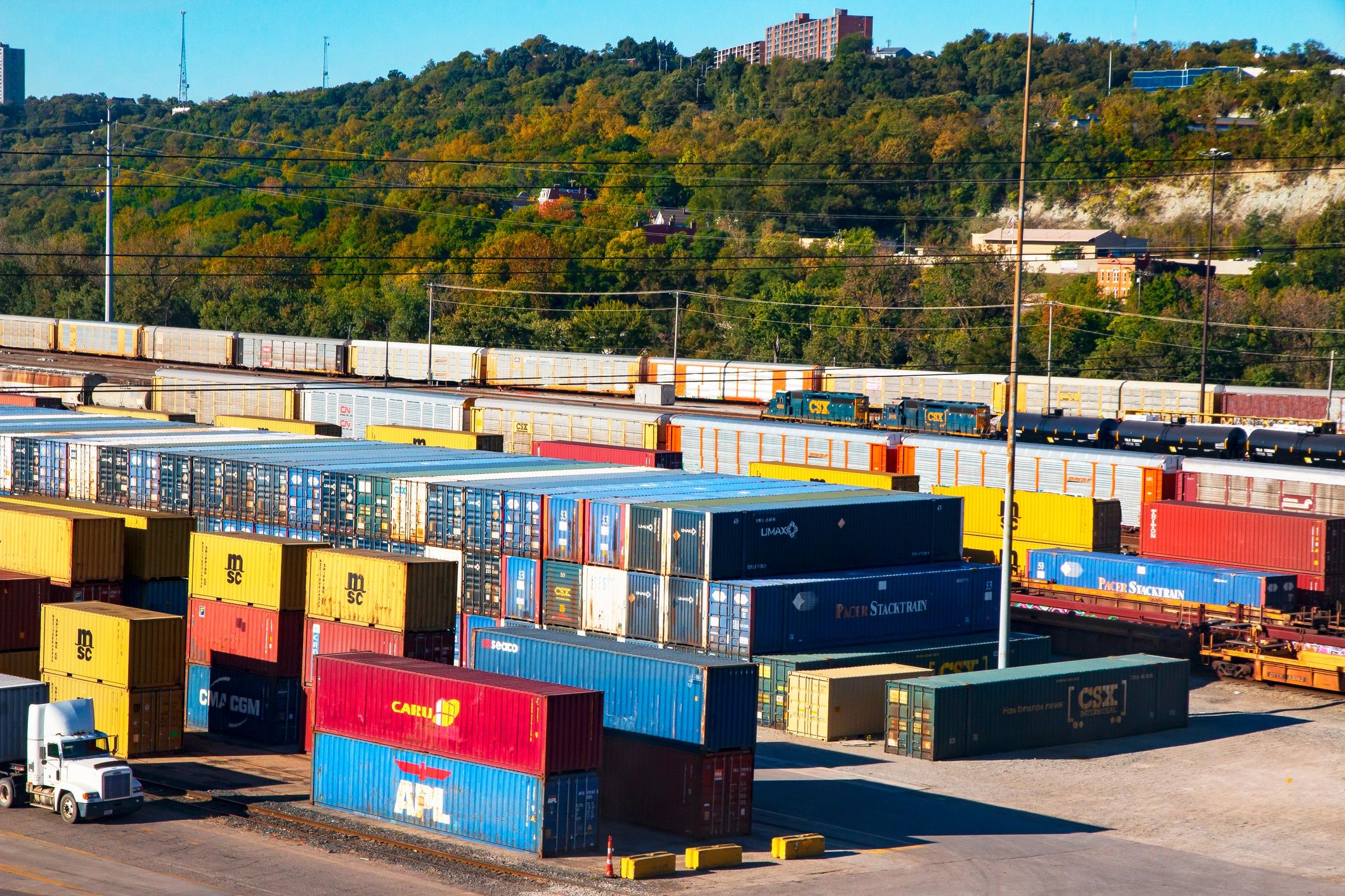 Industrial container yard representing modular infrastructure potential