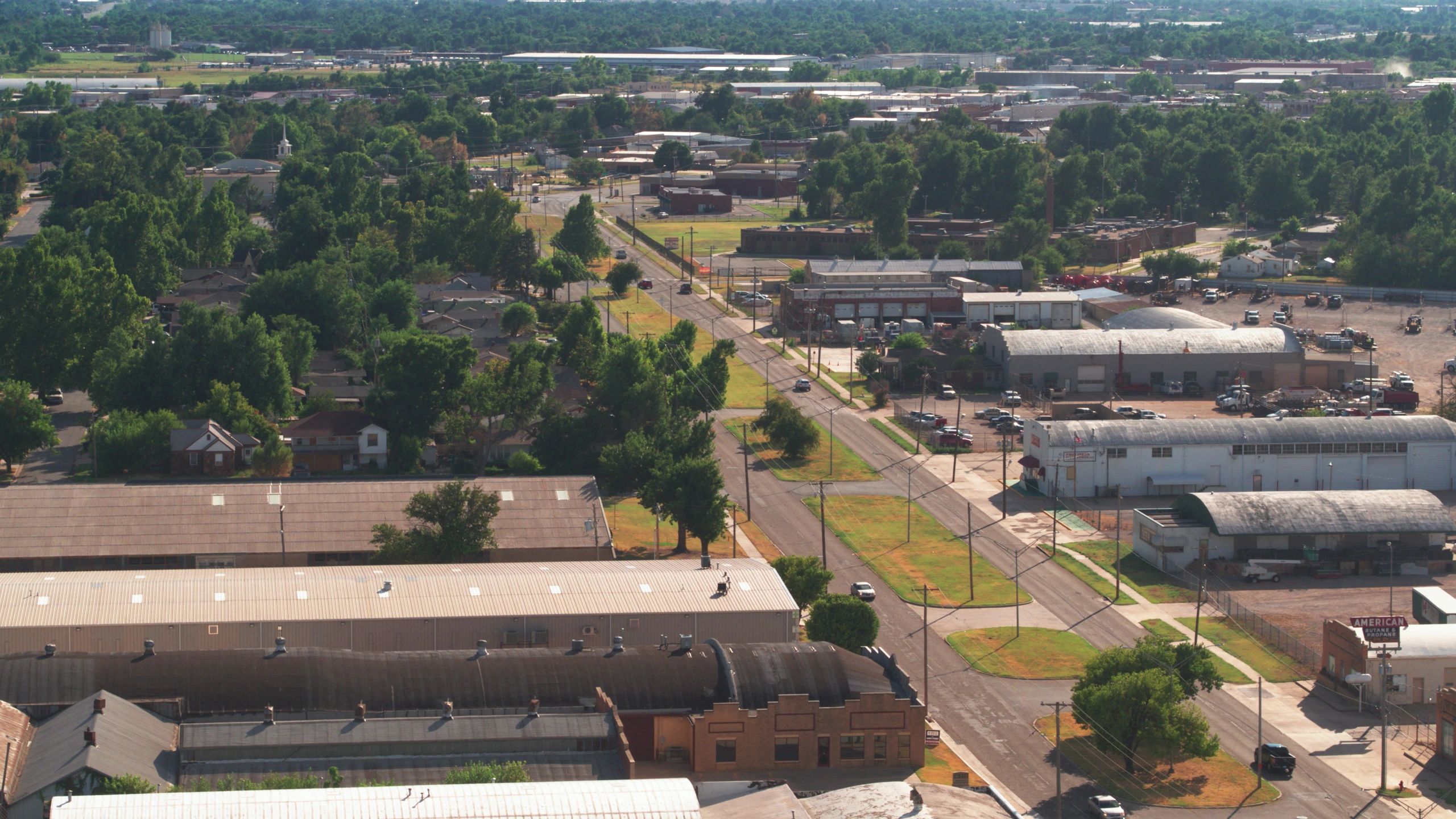 Industrial area view representing the Oklahoma powered property context